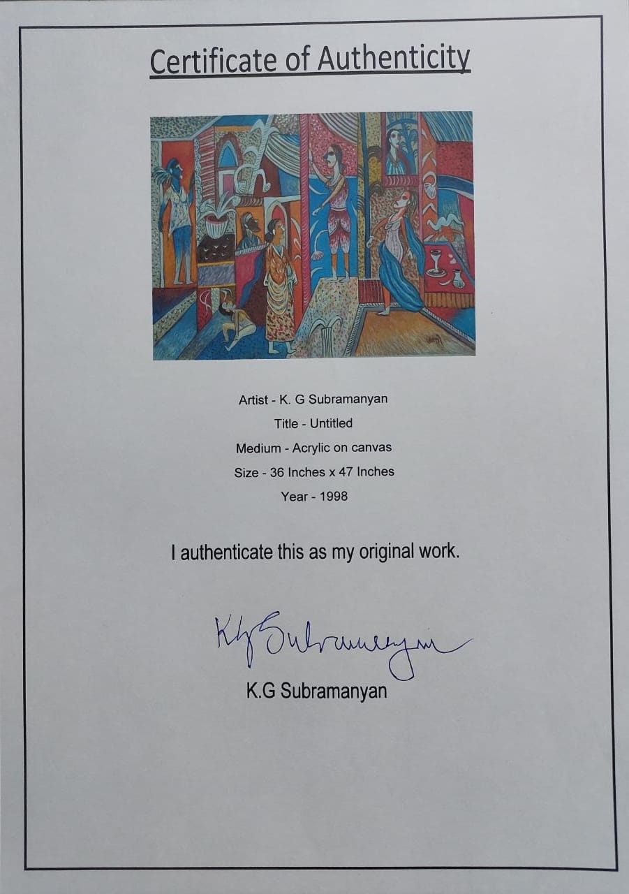 Acrylic on Canvas (1998) by K.G. Subramanyan